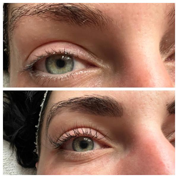 Brow tint. Before after lash